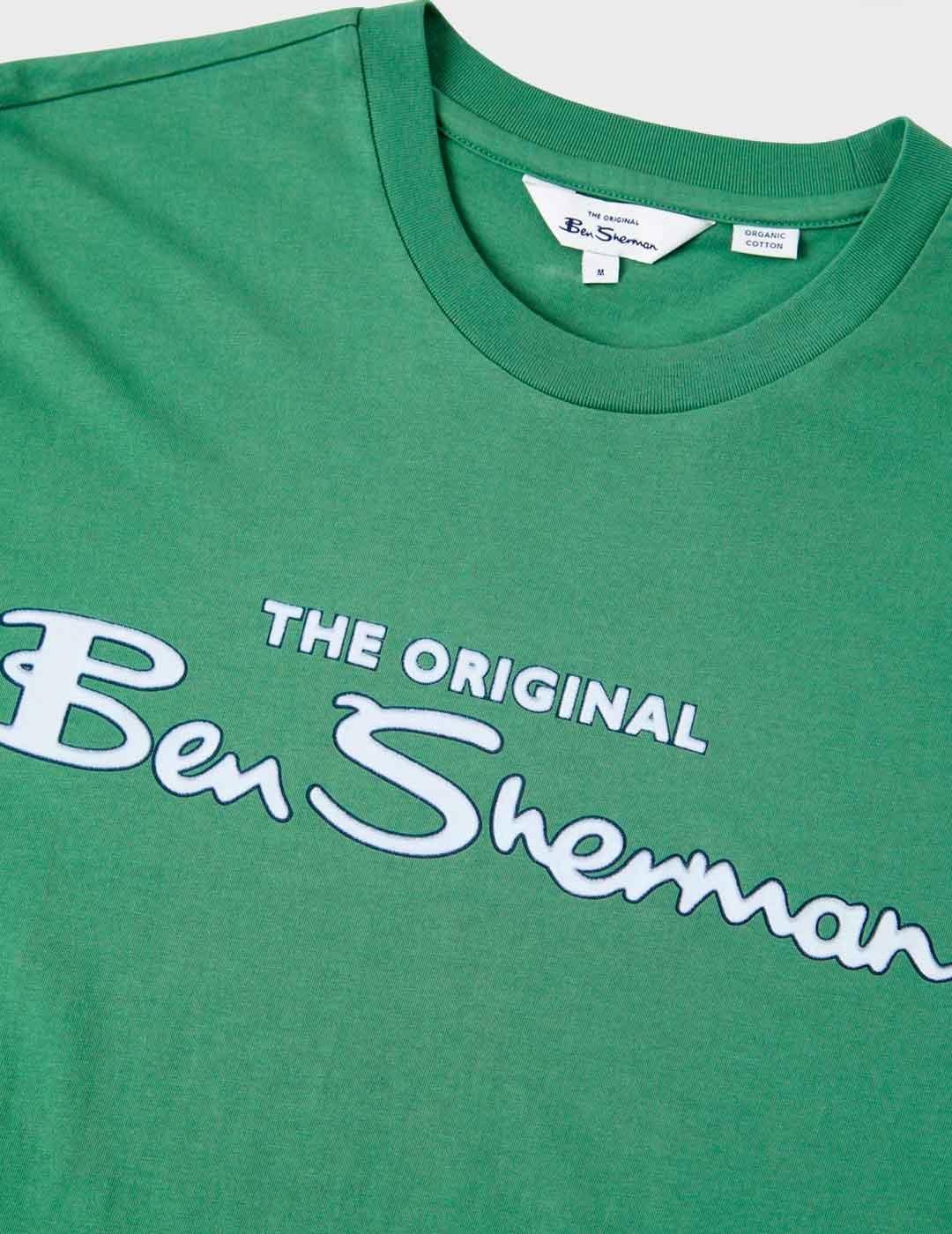 Camiseta Ben Sherman Signature Flock verde para hombre