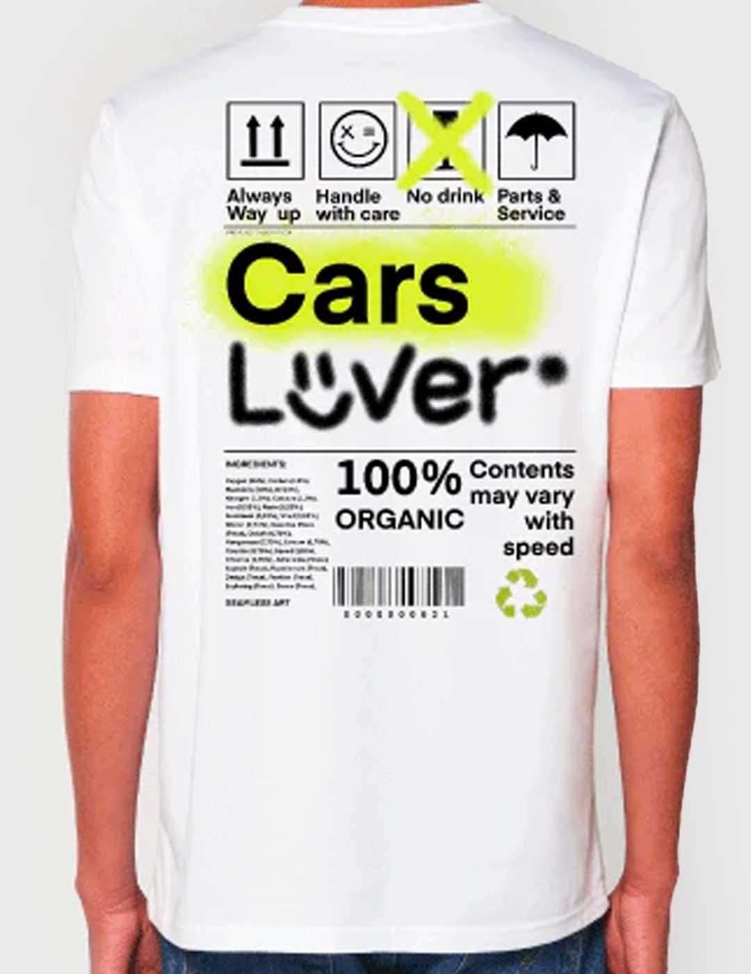 Camiseta Fika & Co Cars Lovers blanca para hombre