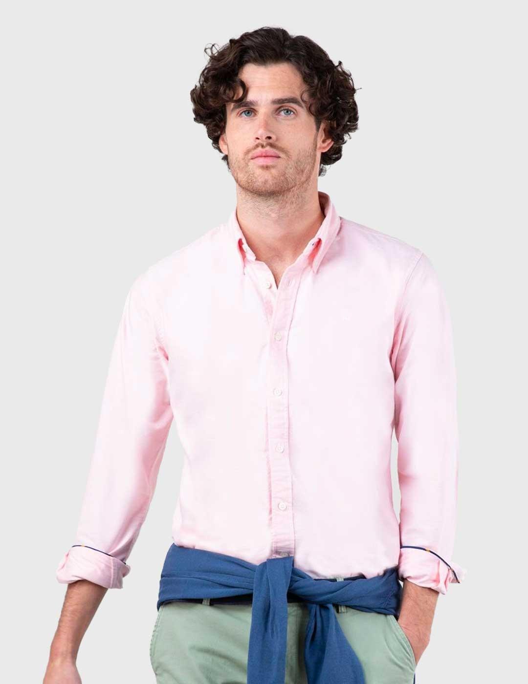 Camisa El Ganso Lisa Oxford rosa para hombre