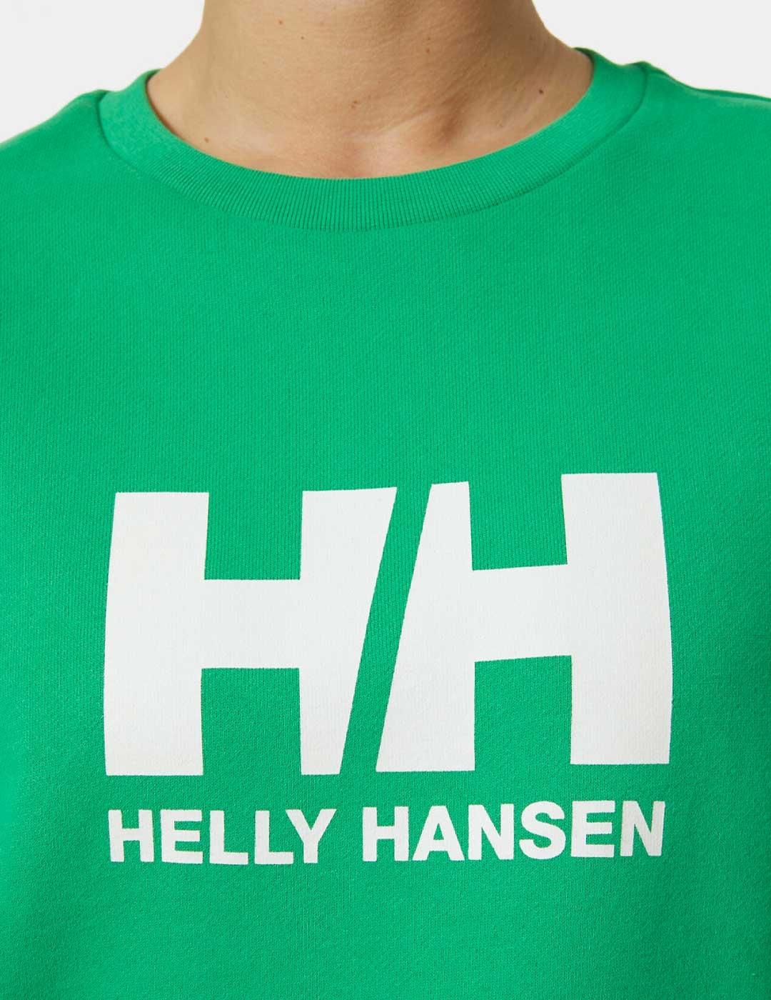 Sudadera Helly Hansen Logo Crew verde para mujer
