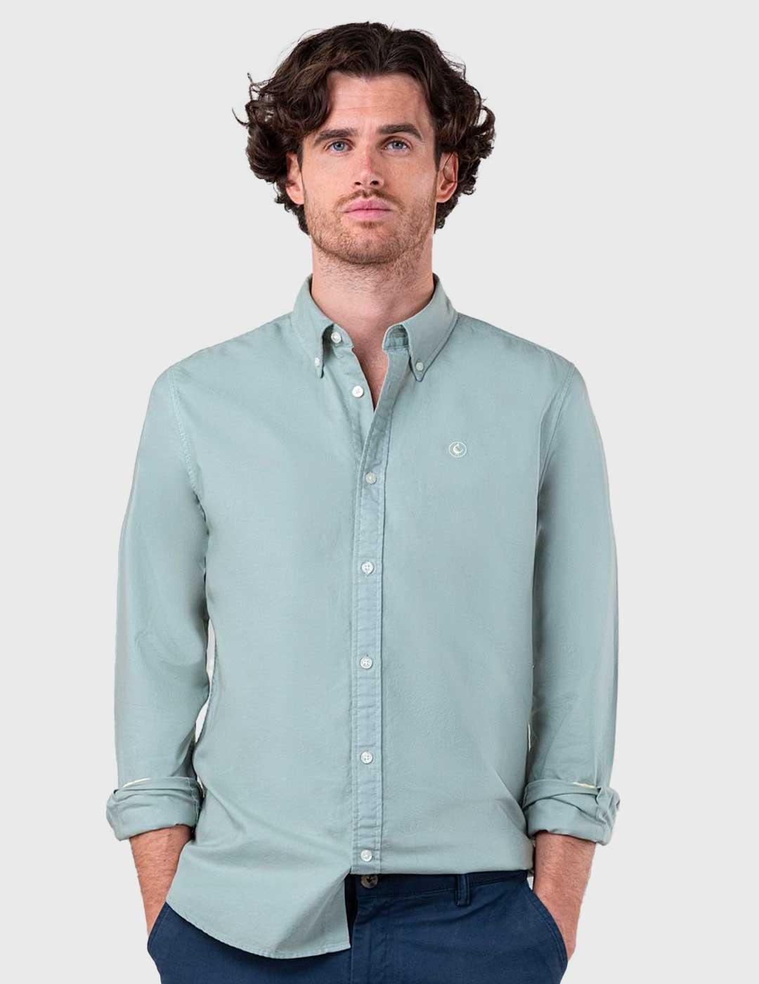 Camisa El Ganso Garment Dyed Liquen para hombre