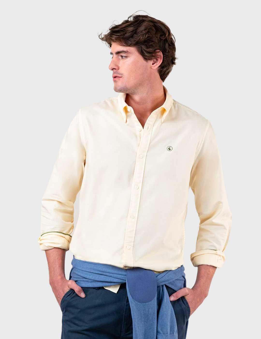 Camisa El Ganso Garment Dyed Amarillo para hombre