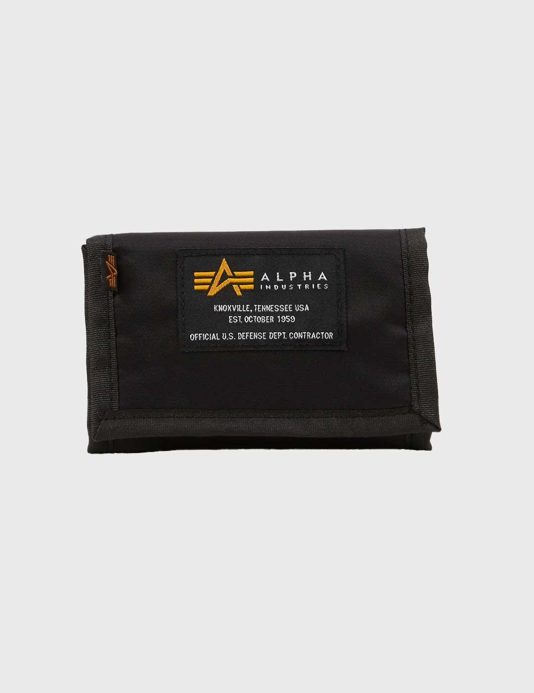 Cartera Alpha Industries Crew Wallet II negra unisex