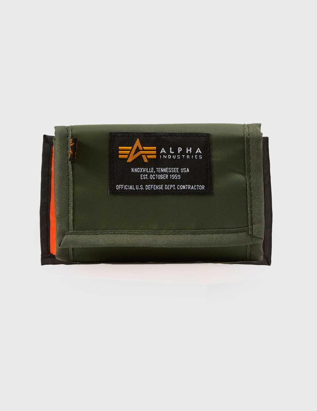 Cartera Alpha Industries Crew Wallet II verde unisex