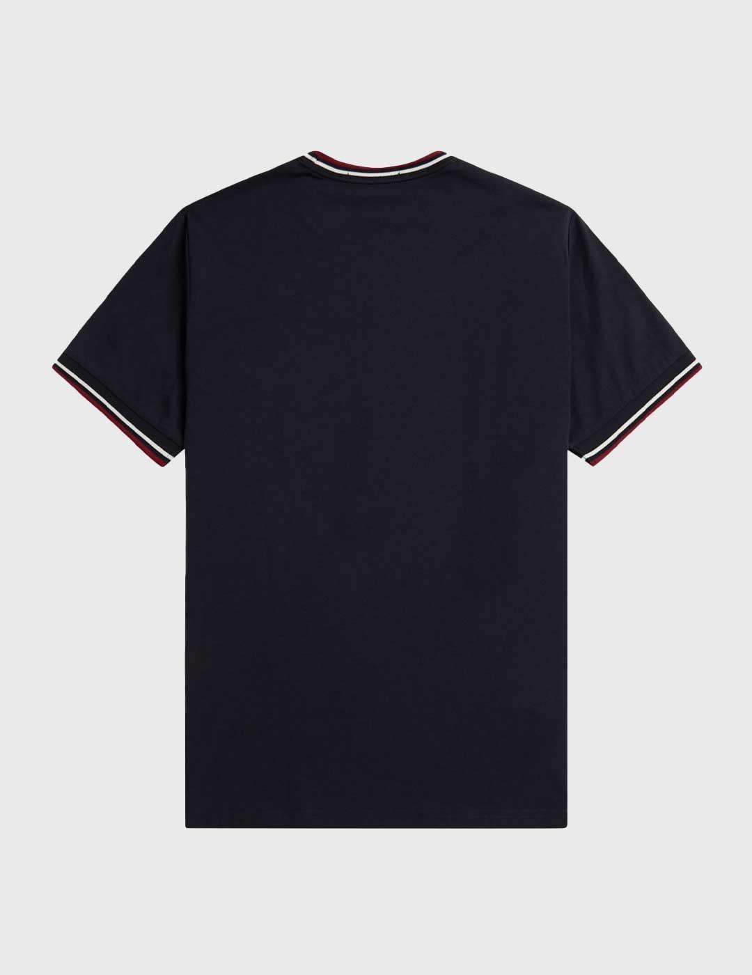 Fred Perry Twin Tipped T Shirt Camiseta marina para hombre