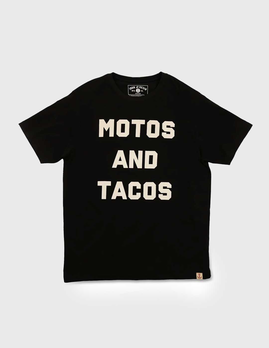 Iron And Resin Motos And Tacos Camiseta negra para hombre