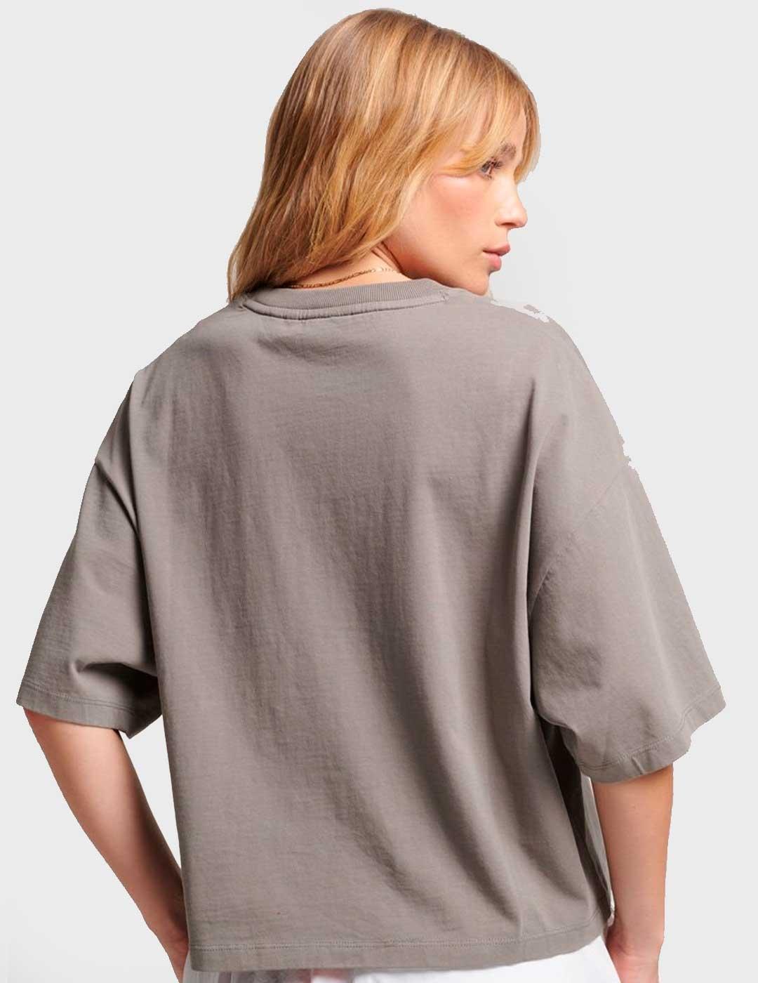 Camiseta Superdry Code Surplus Micro gris para mujer