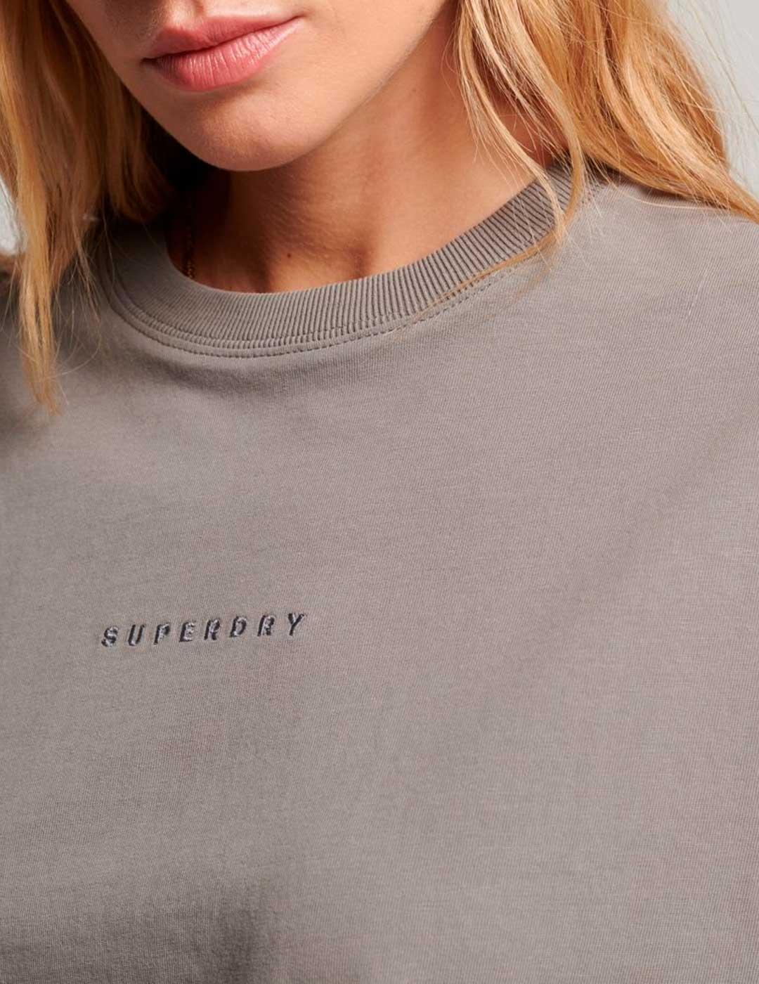 Camiseta Superdry Code Surplus Micro gris para mujer