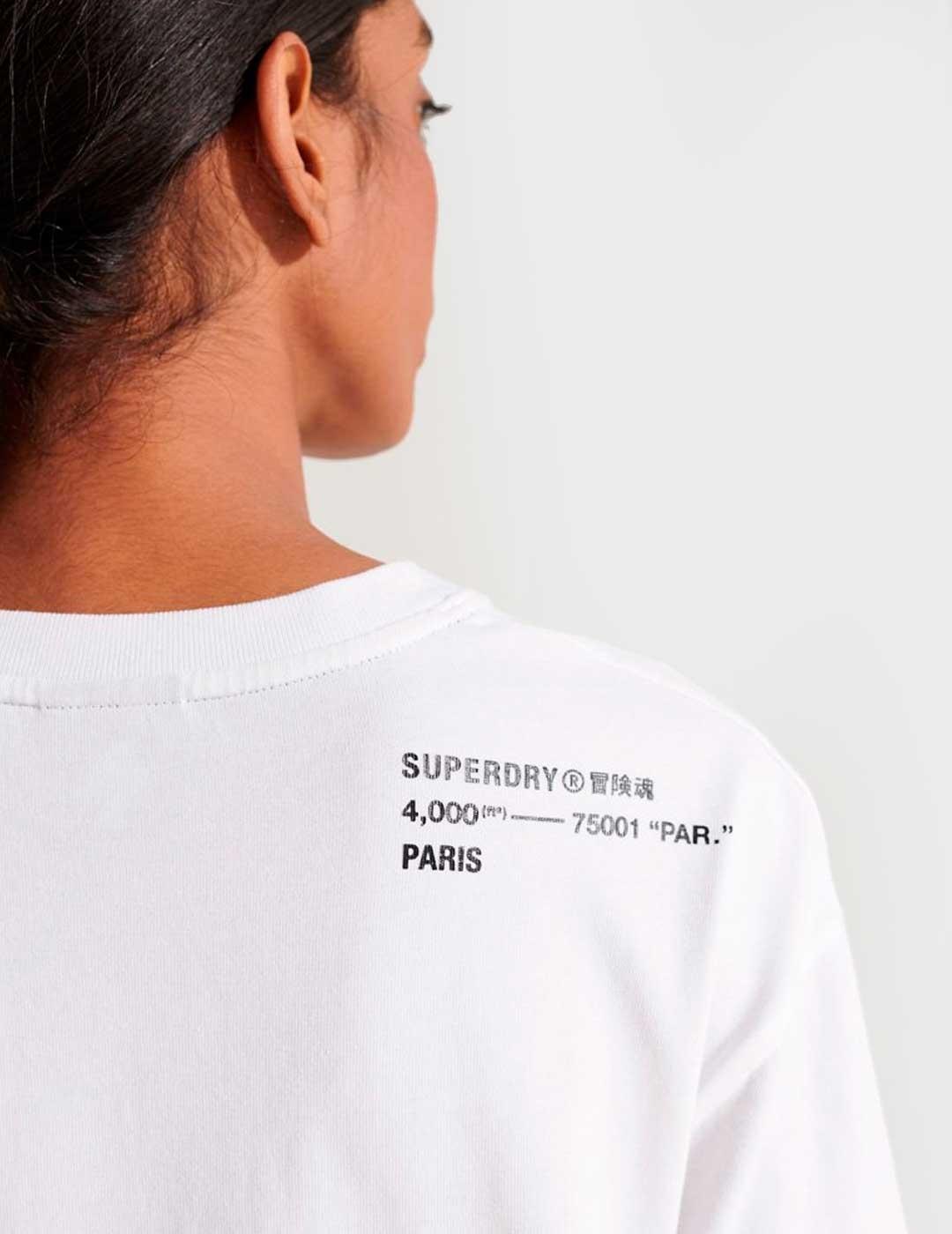 Camiseta Superdry Corporate Logo blanca para mujer