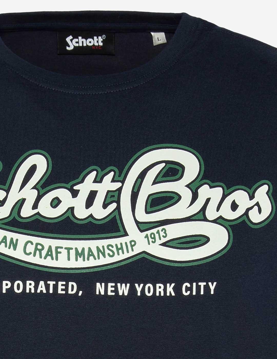 Camiseta Schott Imprime Bross marino para hombre