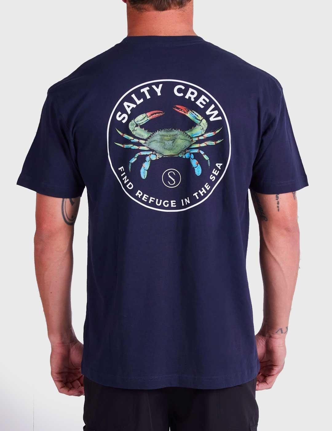 Camiseta Salty Crew Blue Crabber marino para hombre