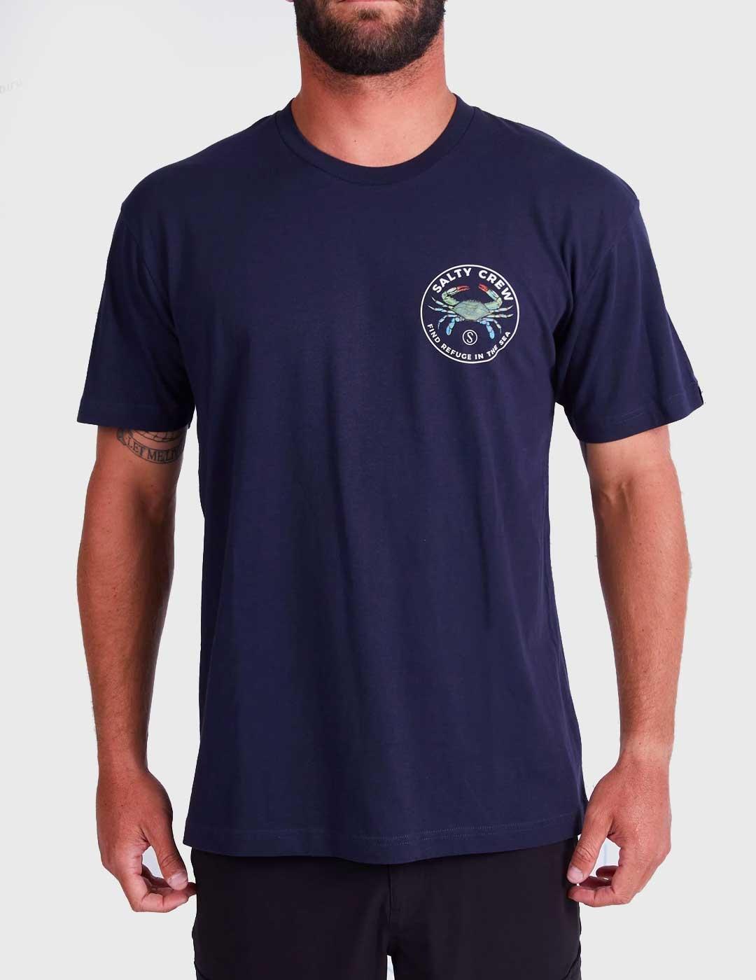 Camiseta Salty Crew Blue Crabber marino para hombre