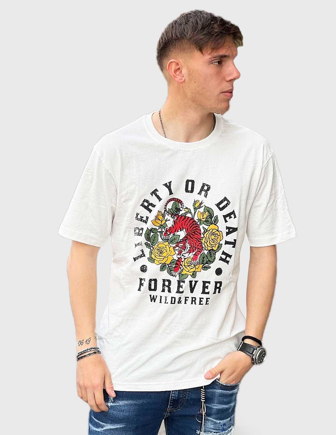 Camiseta Gianni Lupo Liberty blanca para hombre