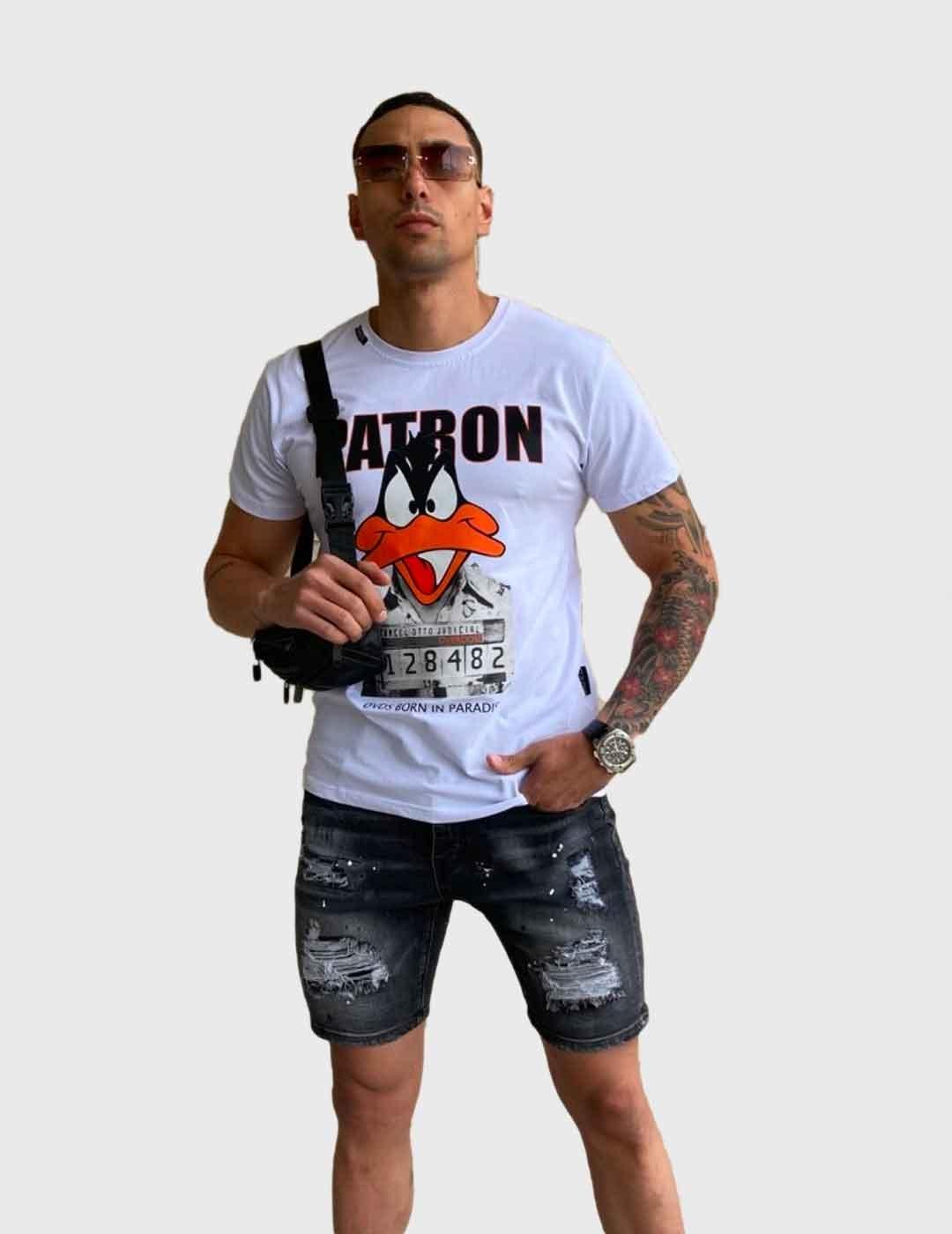 Camiseta OVDS Pato Patrón blanca para hombre