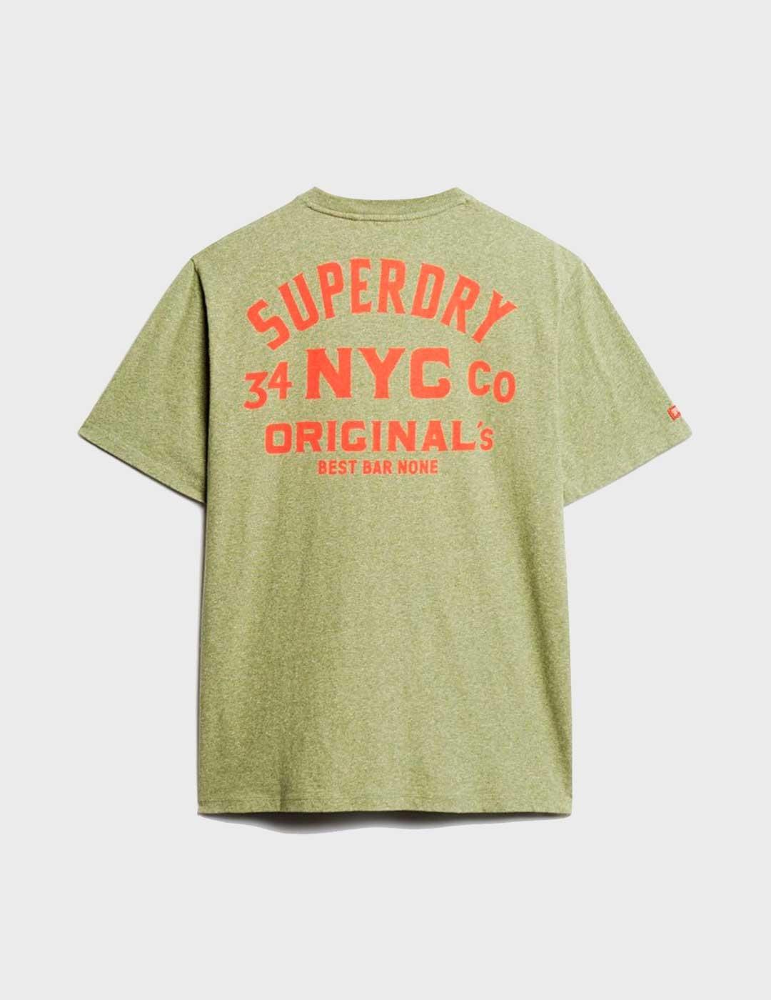 Camiseta Superdry Workwear Trade Graphic verde para hombre