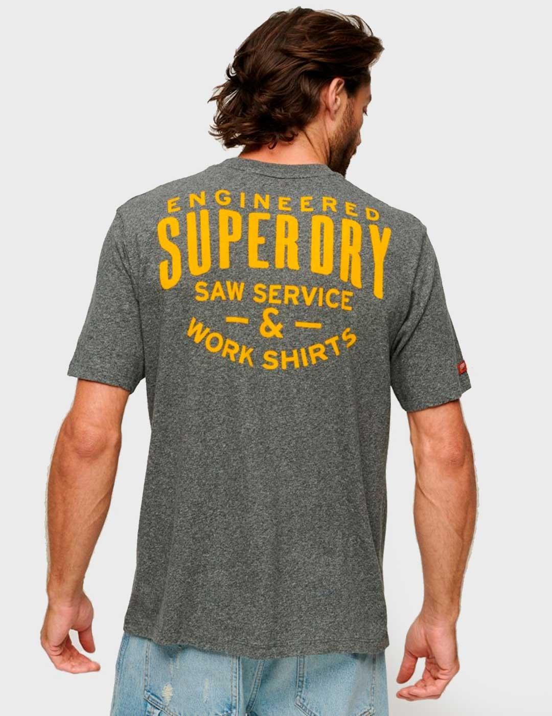 Camiseta Superdry Workwear Trade Graphic gris para hombre