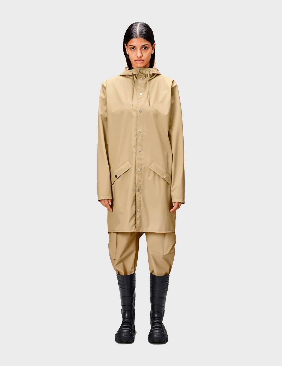 Chaqueta Impermeable Rains Long Jacket beige para mujer