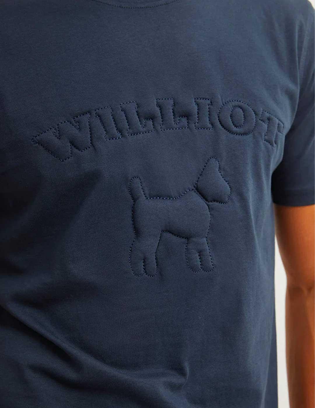 Camiseta Williot Logo Bordado marino para hombre