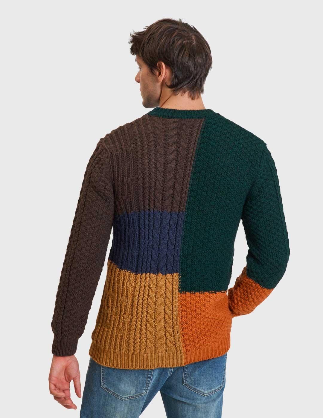 Jersey Gianni Lupo Colour Block Cable Knit multicolor