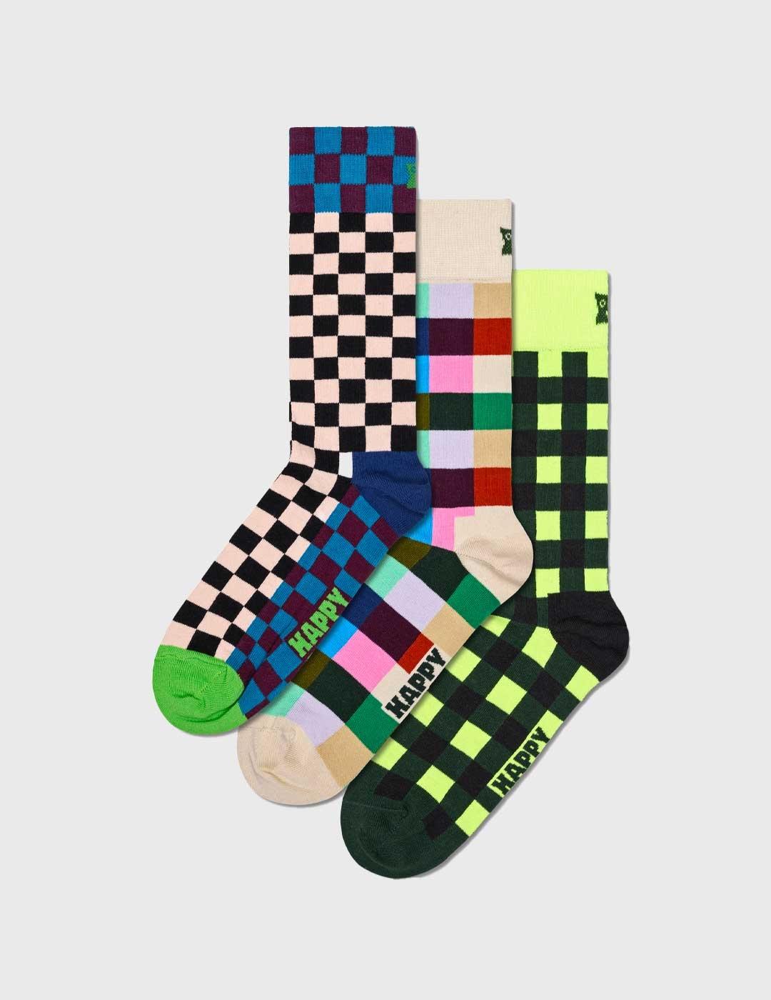 Pack 3 Calcetines Happy Socks Check It Out multicolor unisex