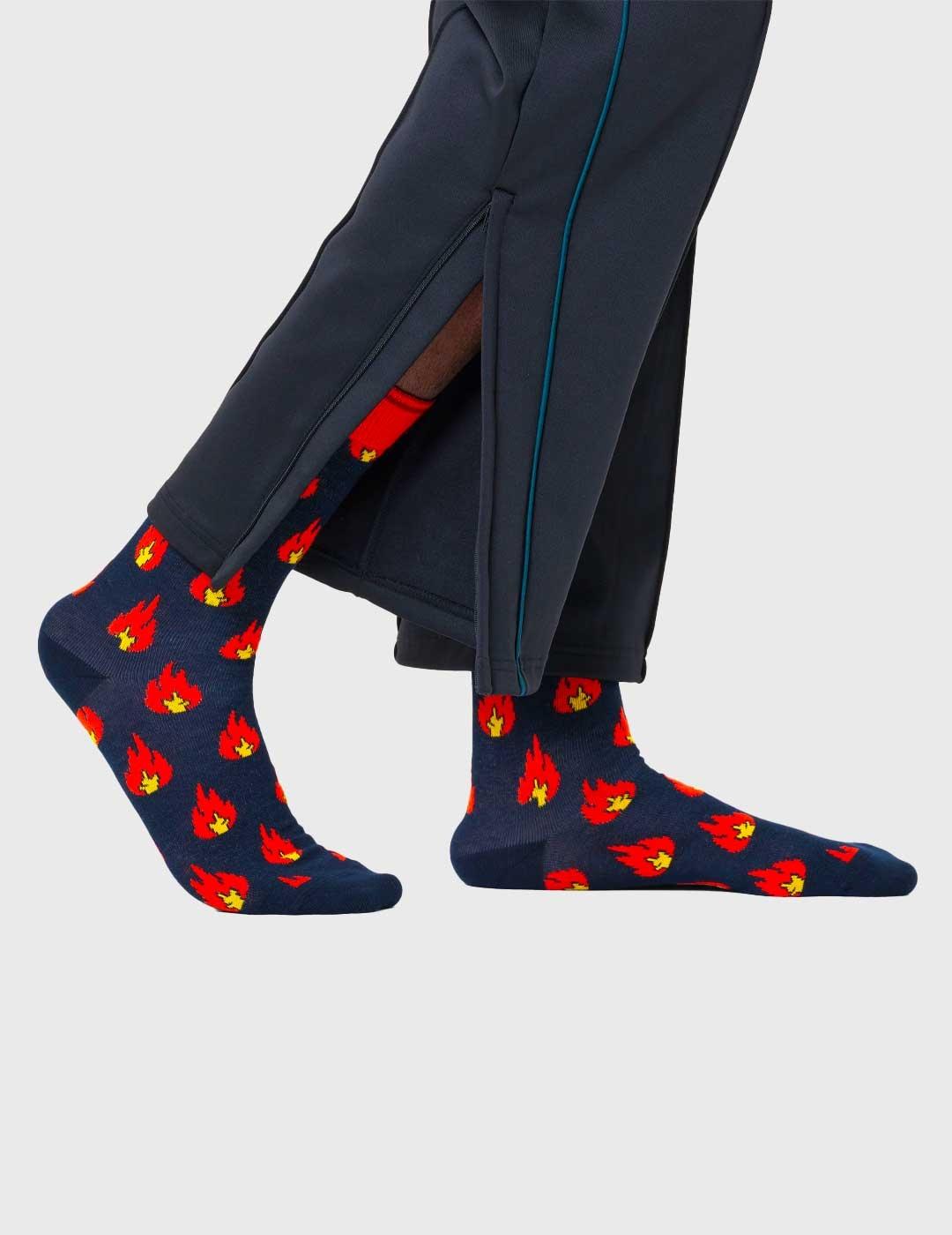 Calcetines Happy Socks Flames marino unisex