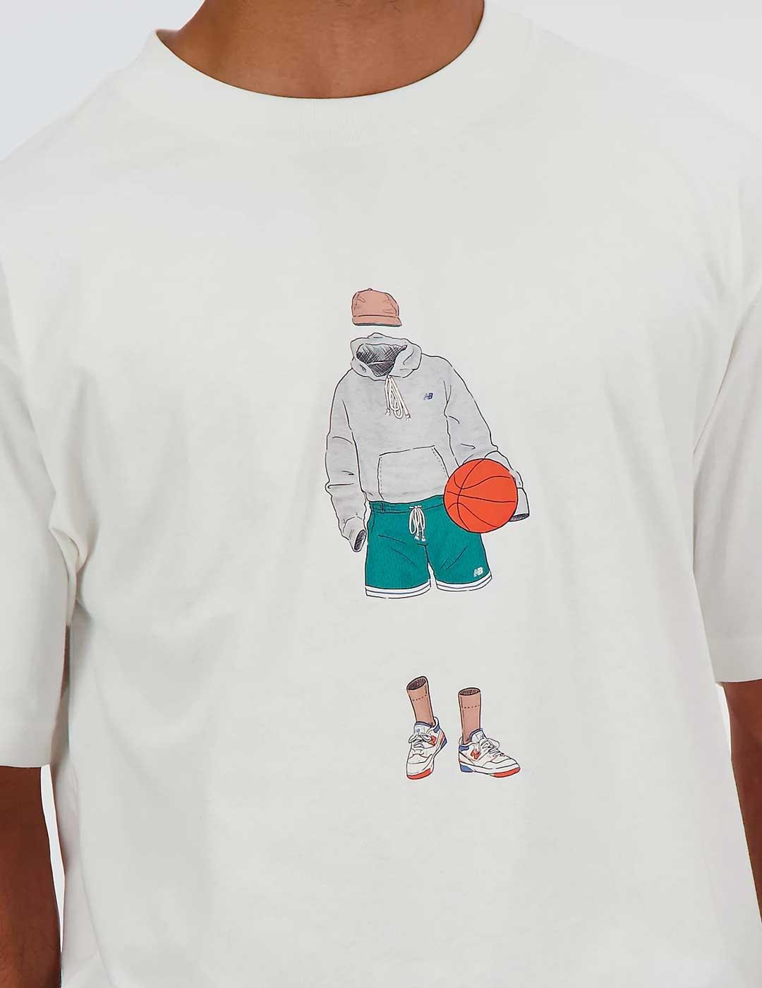 Camiseta new Balance Athletics Basketball blanca para hombre