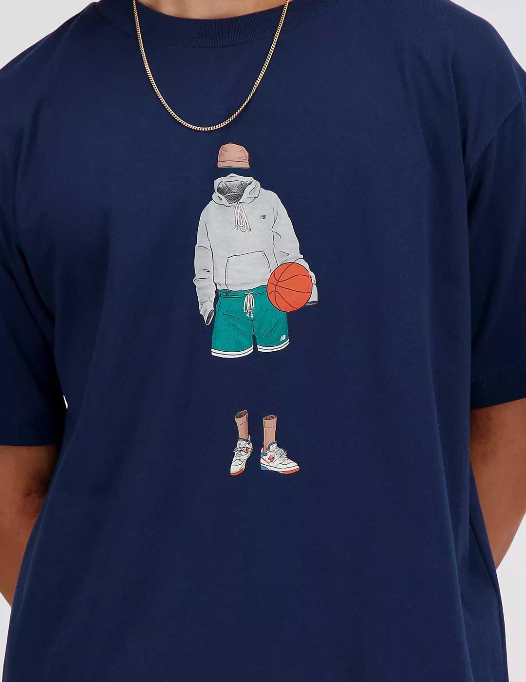 Camiseta New Balance Athletics Basketball marino para hombre