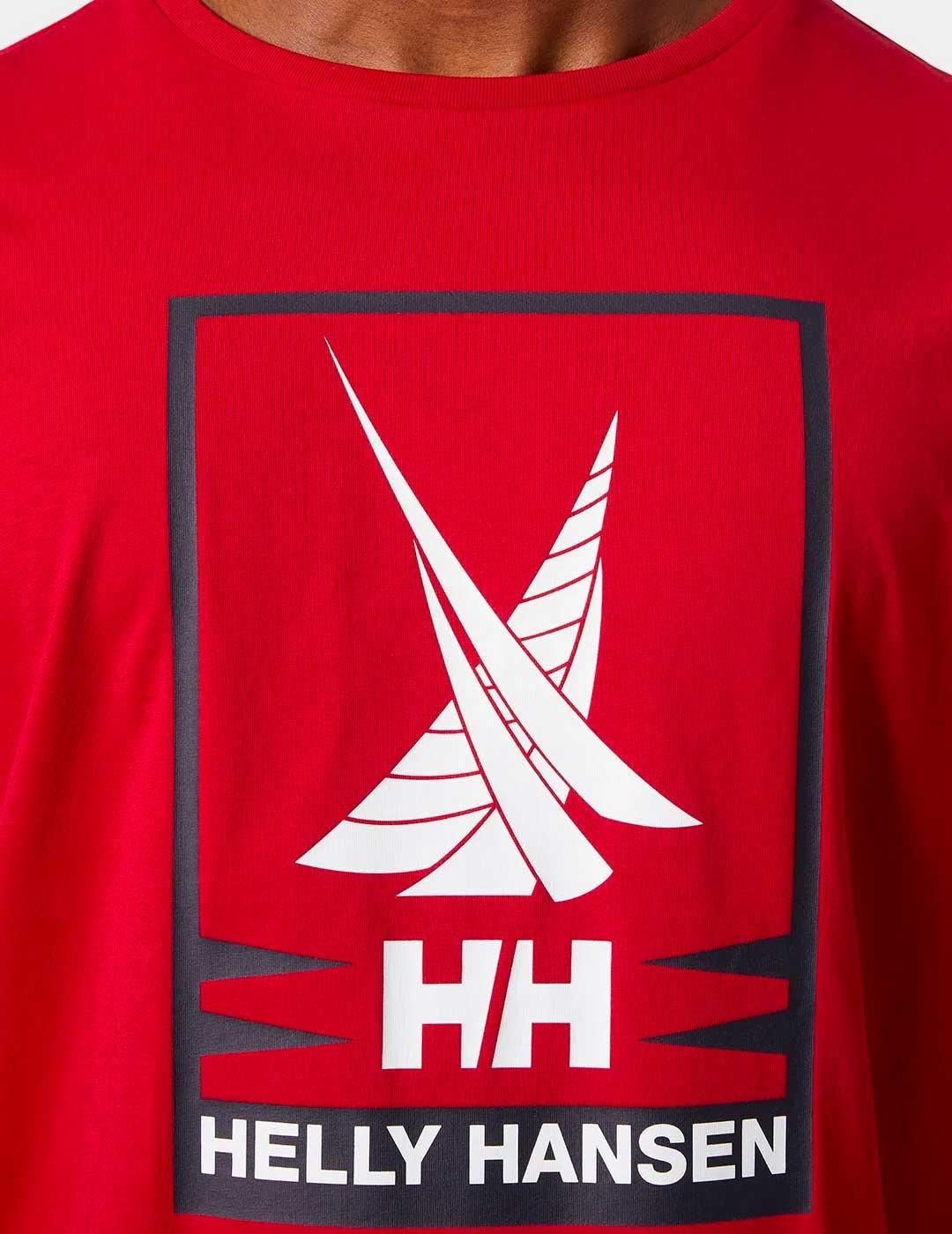 Camiseta Helly Hansen Shoreline roja para hombre
