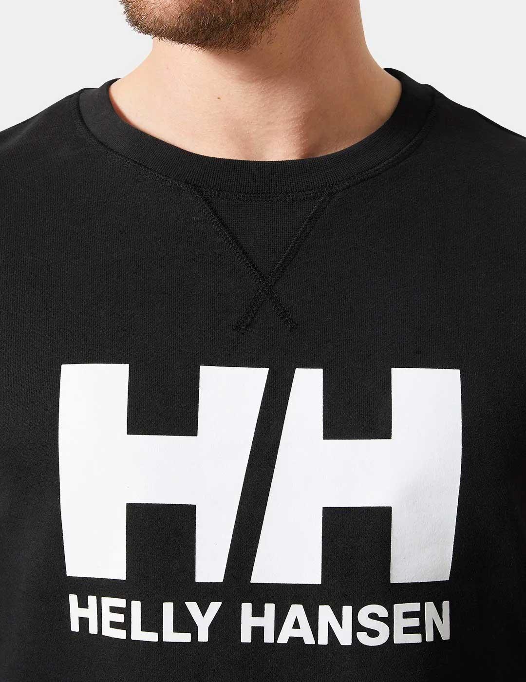 Sudadera Helly Hansen Logo Crew negra para hombre