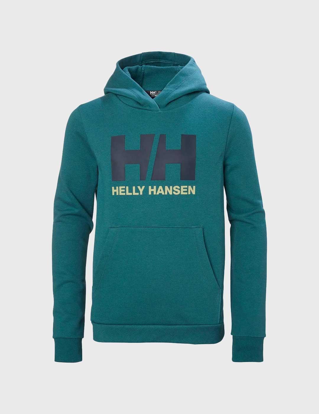 Sudadera Helly Hansen Logo Hoodie verde para niño y niña