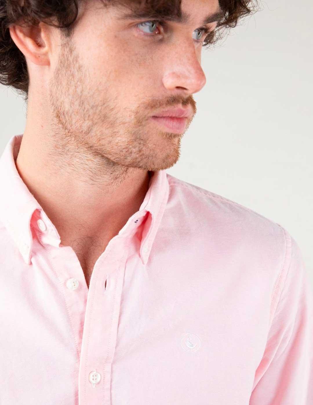 Camisa El Ganso Lisa Oxford rosa para hombre