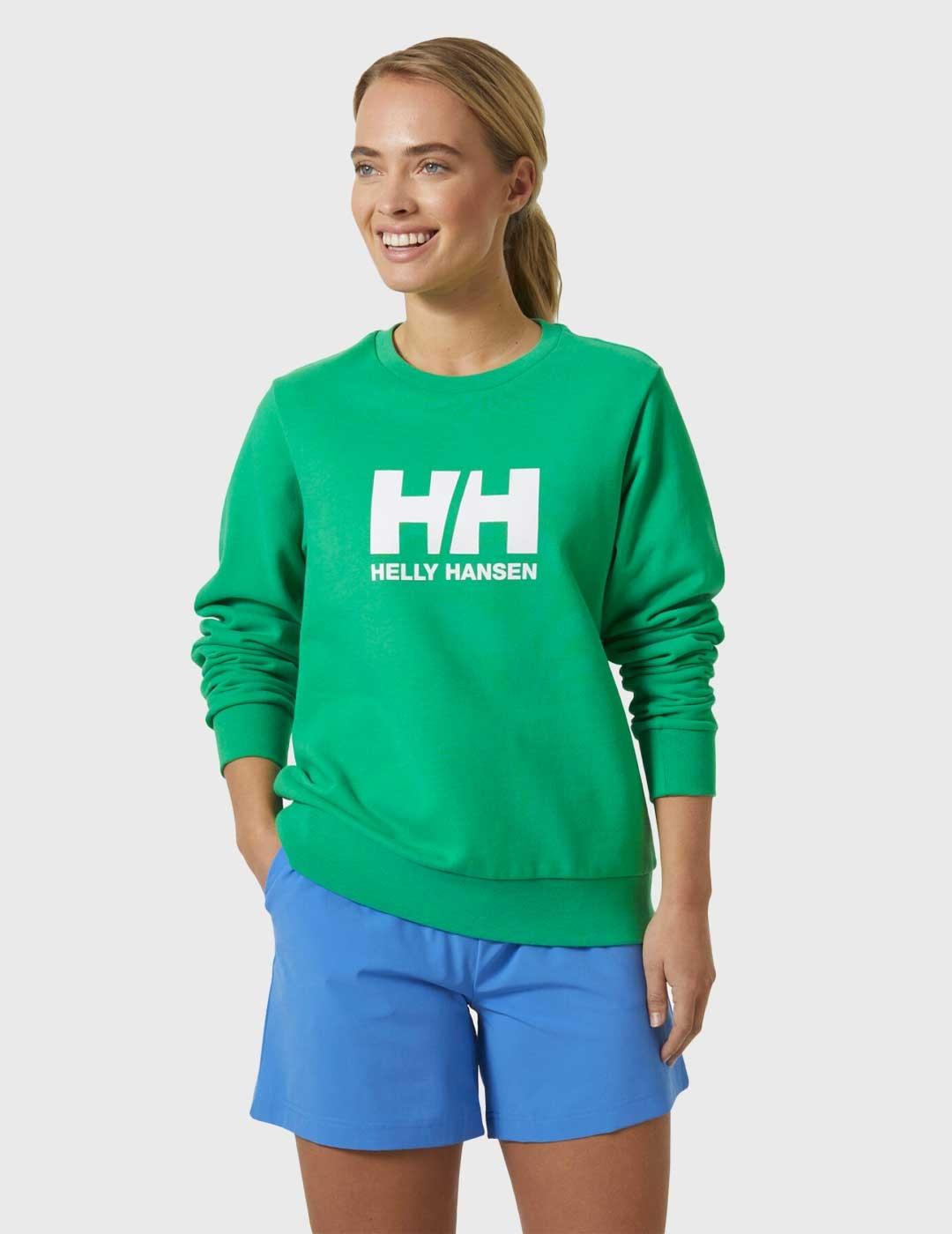 Sudadera Helly Hansen Logo Crew verde para mujer