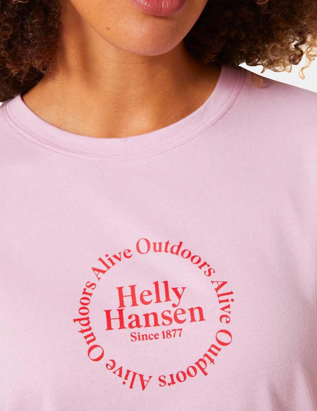 Camiseta Helly Hansen Core Graphic rosa para mujer