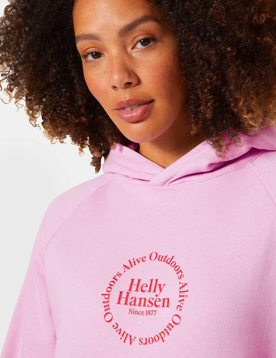 Sudadera Helly Hansen Core Graphic Hoodie rosa para mujer