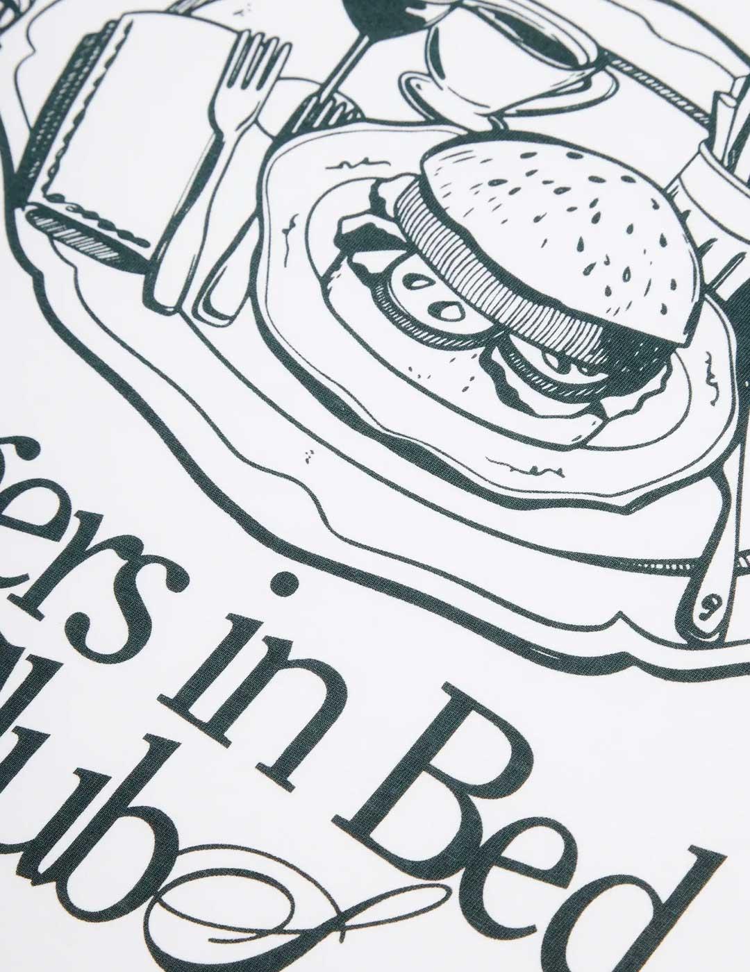 Camiseta Pompeii Brand Burgers In Bed blanca para hombre
