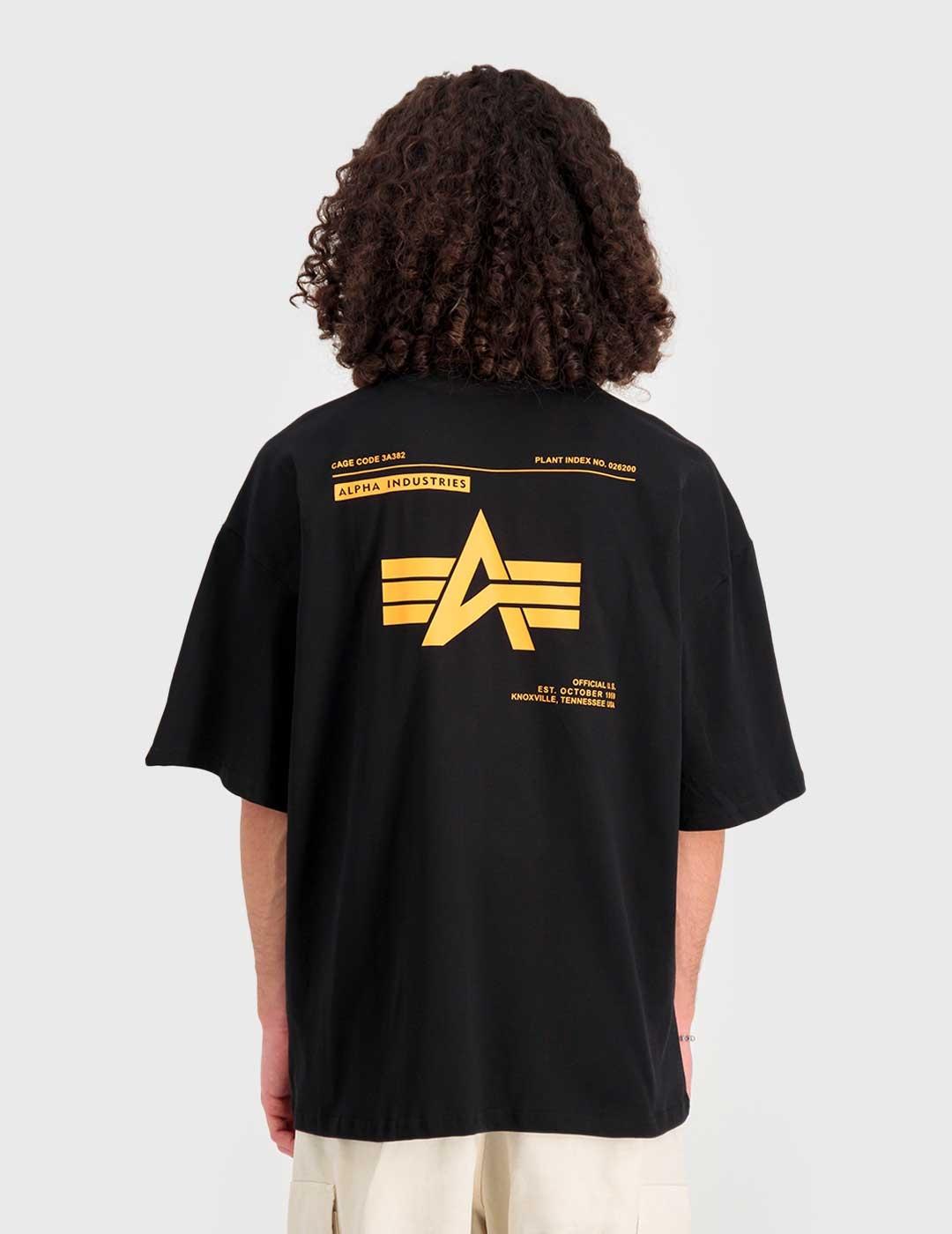 Camiseta Alpha Industries Logo BP T negra para hombre