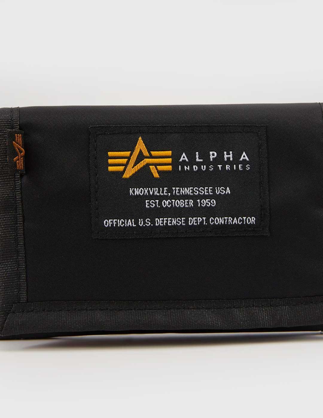 Cartera Alpha Industries Crew Wallet II negra unisex
