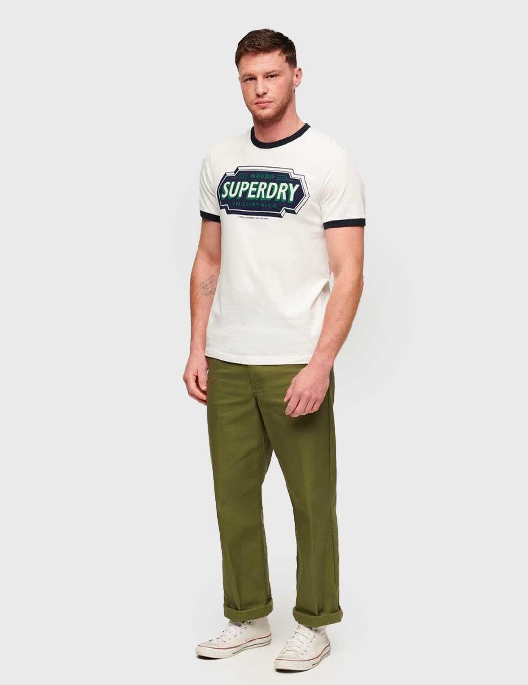 Camiseta Superdry Ringer Workwear Graphic blanca para hombre