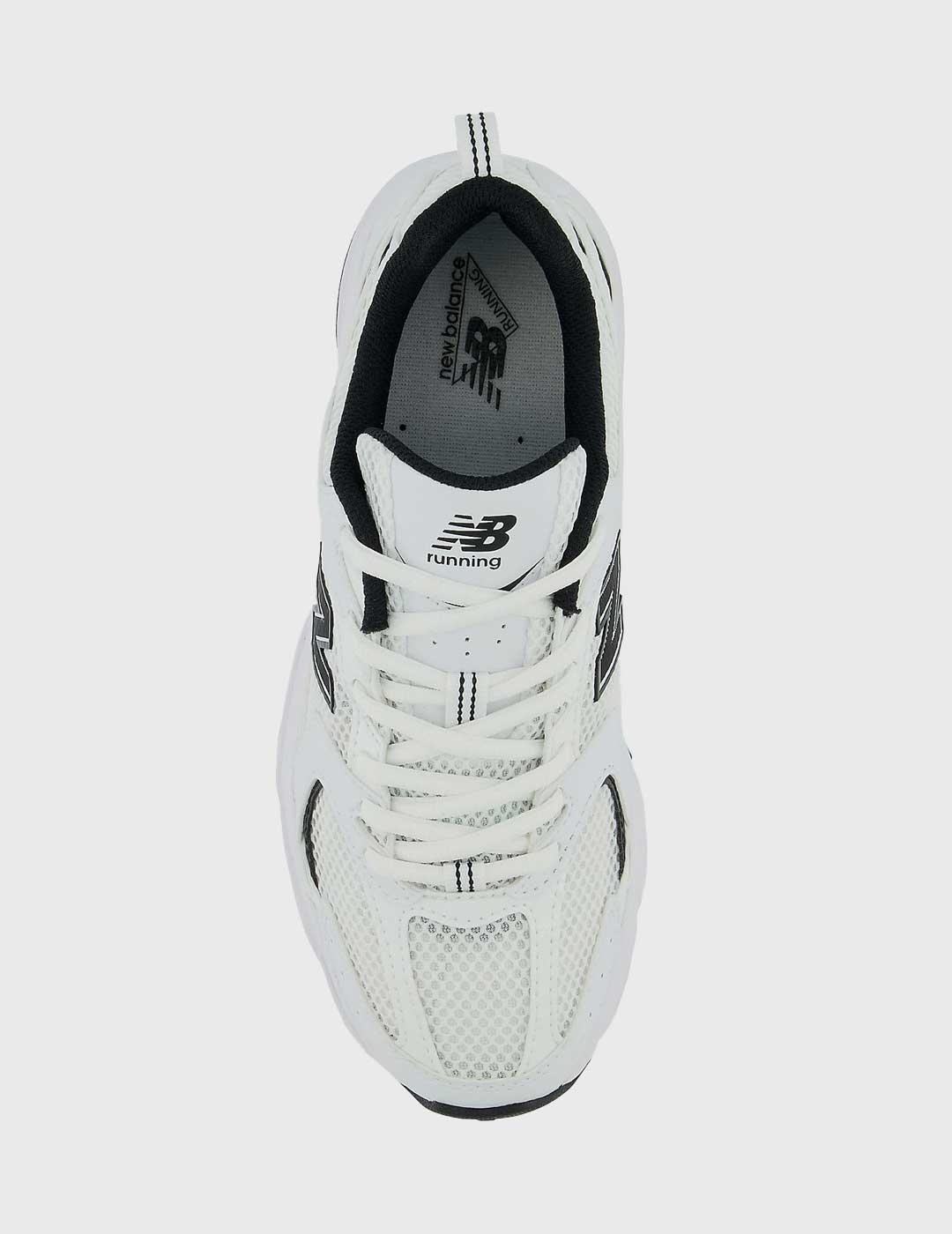 Zapatillas New Balance 530 blancas y negras unisex