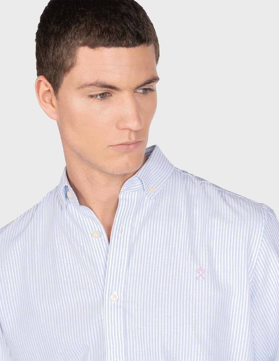 Harper & Neyer Camisa Mediterráneo azul para hombre