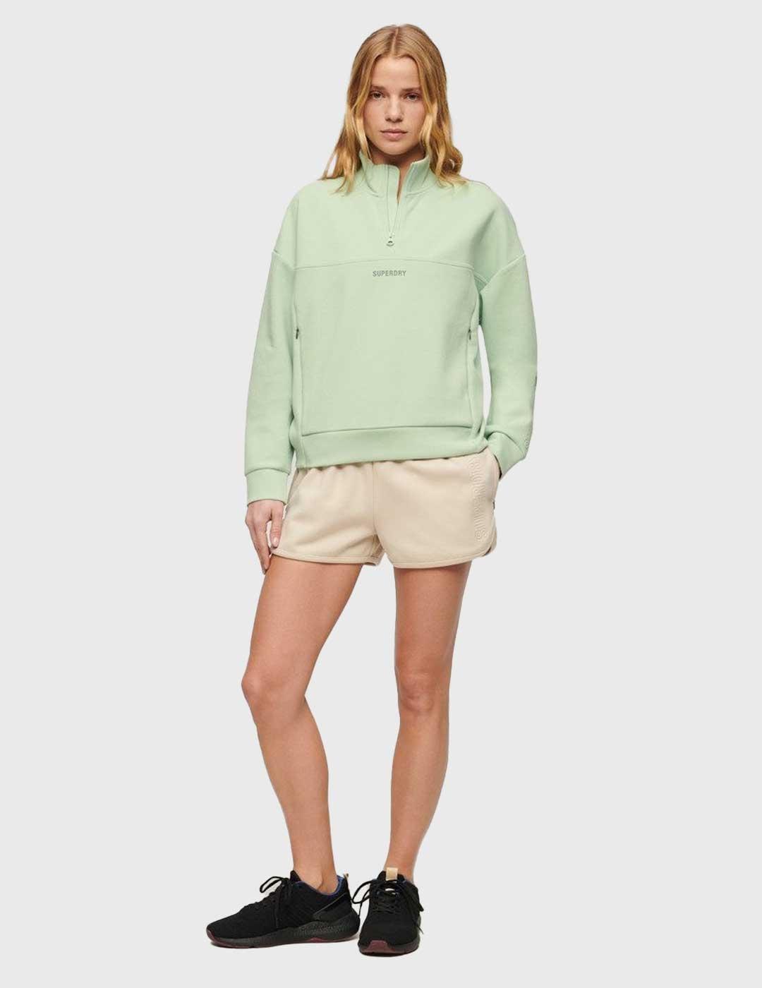 Superdry Sport Tech Relaxed Sudadera verde para mujer