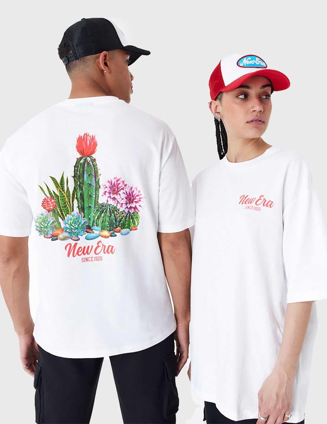 New Era Cactus Graphic Camiseta blanca unisex