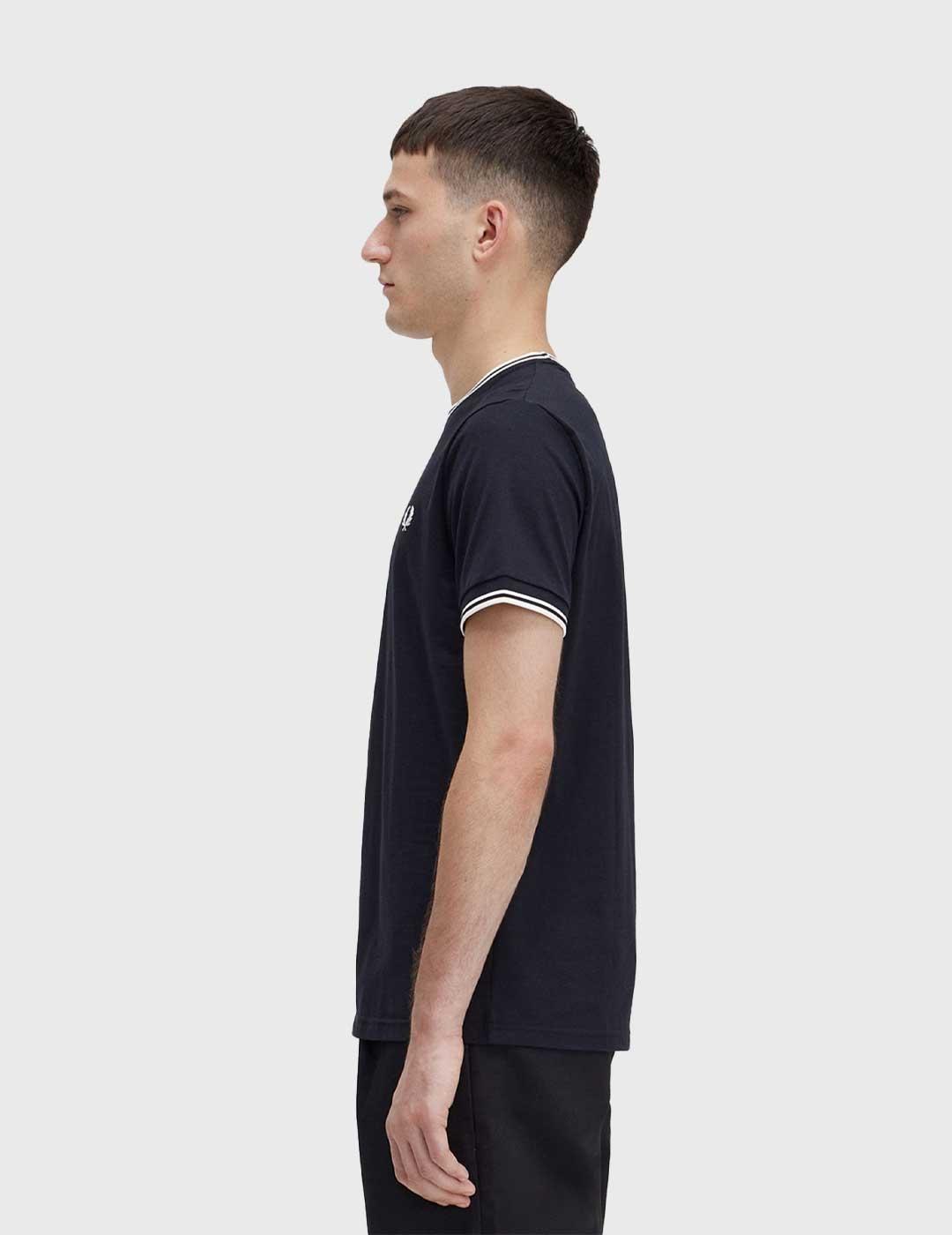 Fred Perry Twin Tipped T Shirt Camiseta marina para hombre