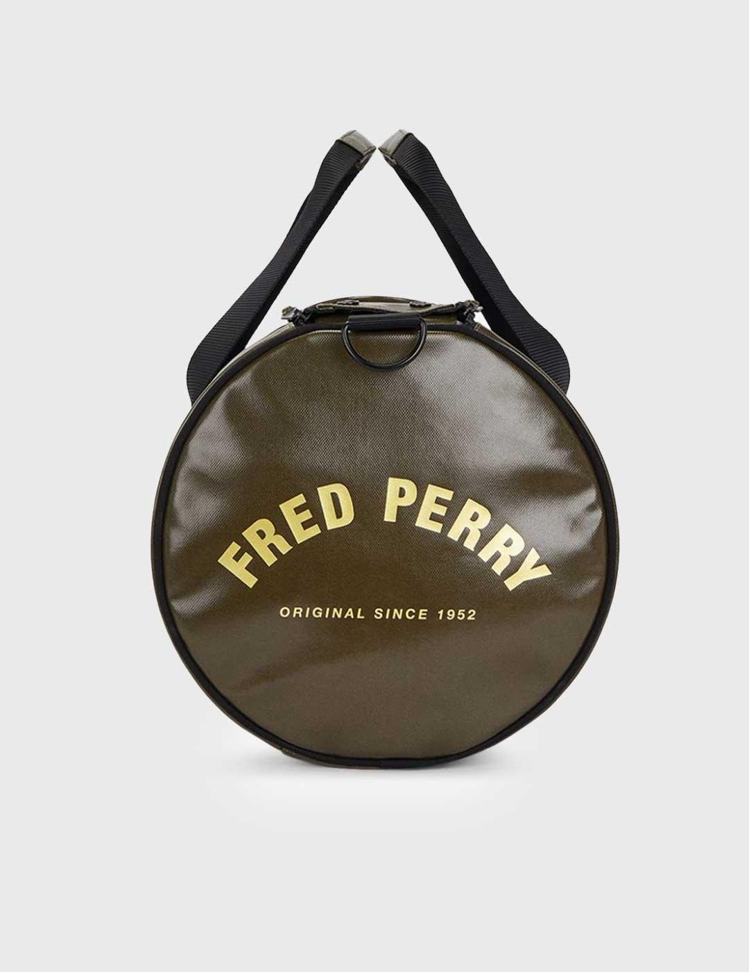 Fred Perry Tonal Classic Barrel Bag Bolso verde unisex
