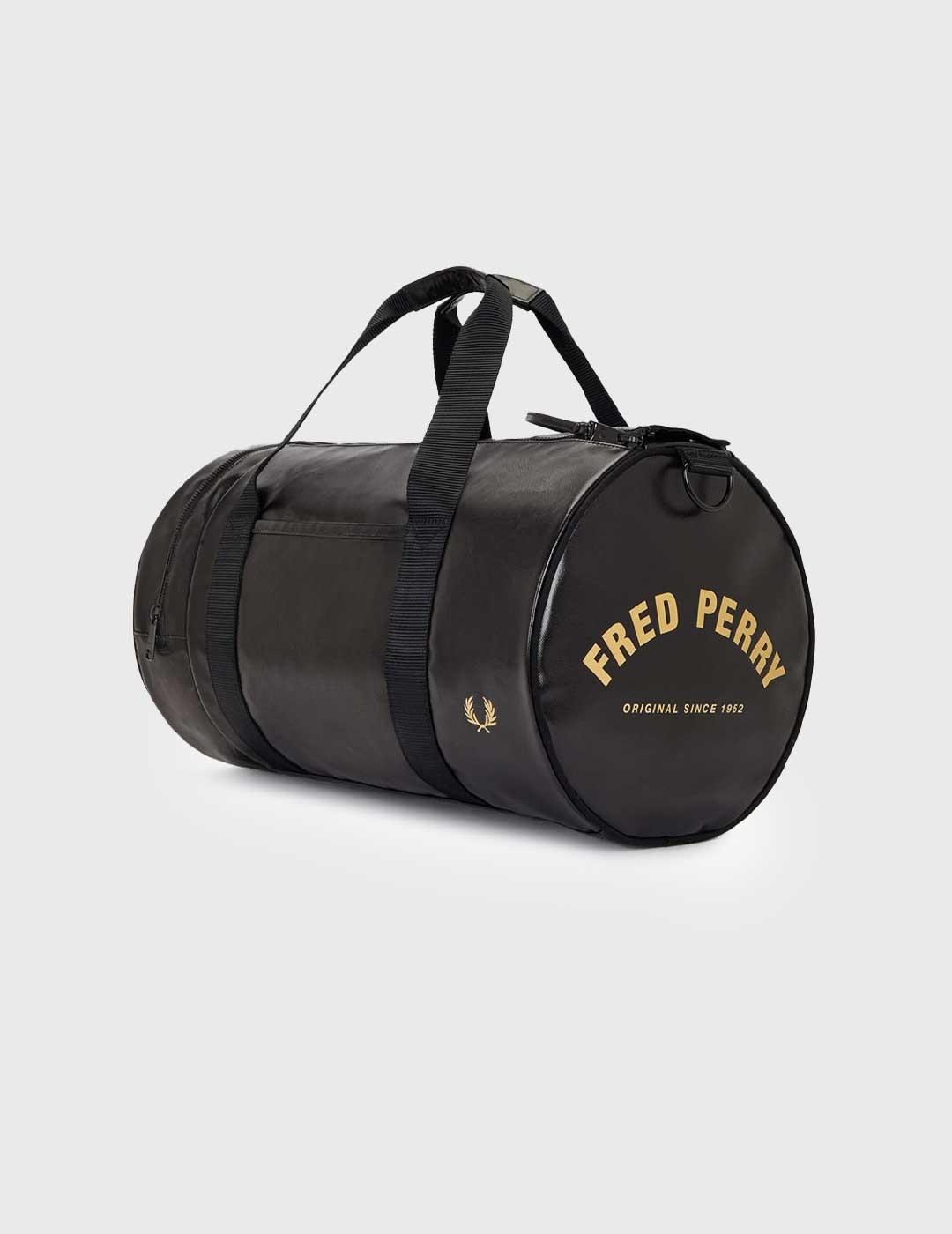 Fred Perry Tonal Classic Barrel Bag Bolso negro unisex
