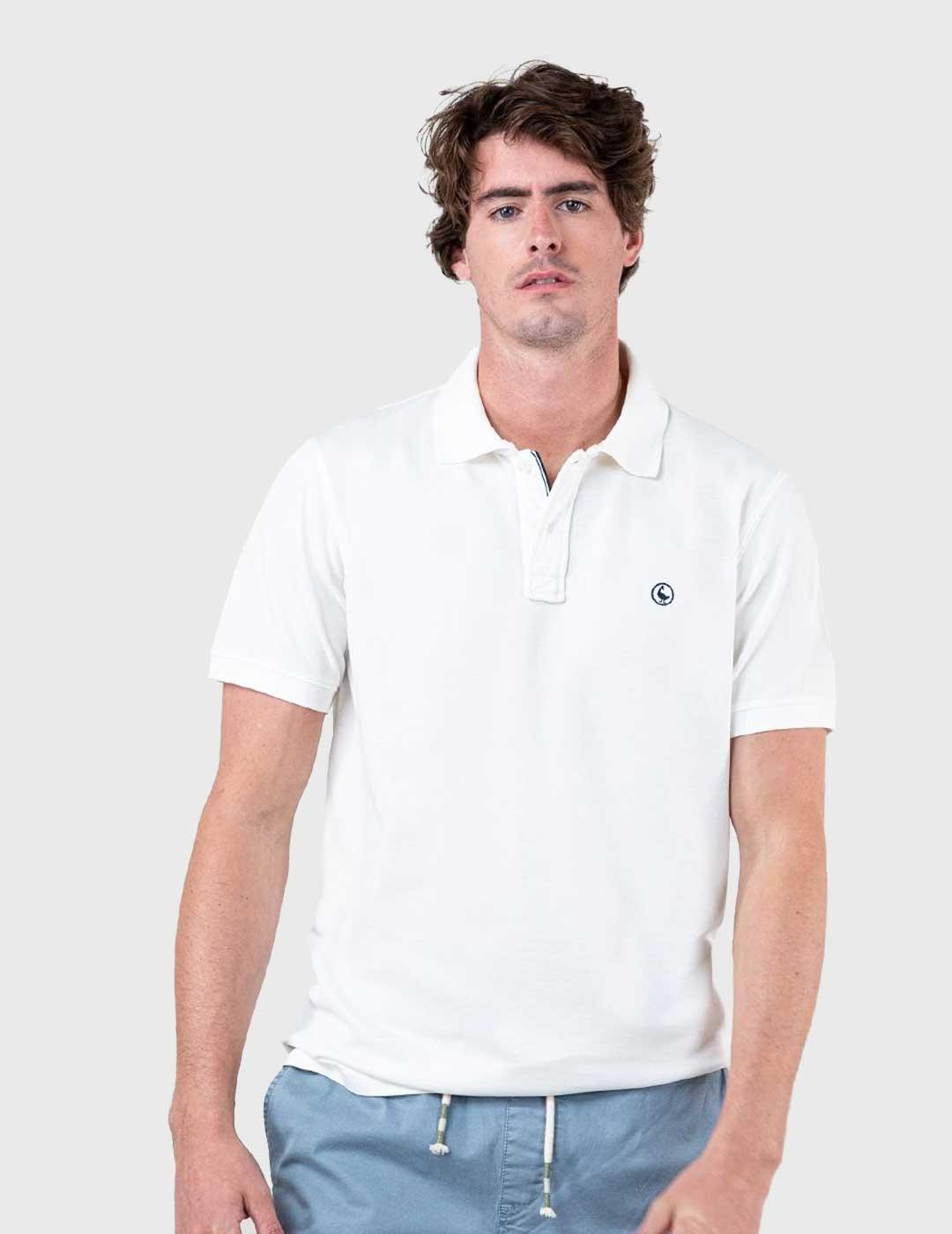 El Ganso Polo Pique Garment Dyed blanco para hombre