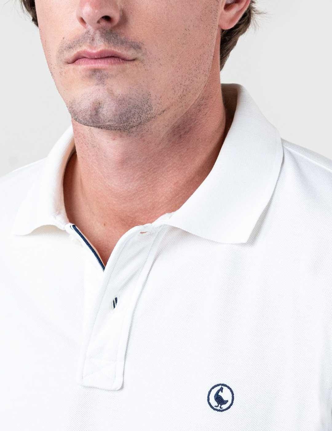 El Ganso Polo Pique Garment Dyed blanco para hombre