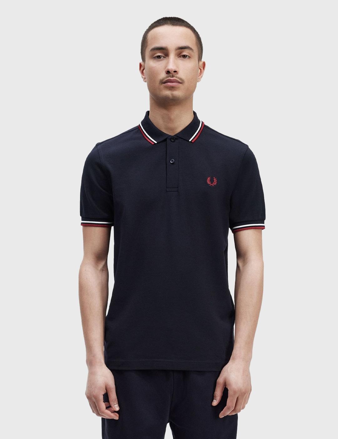 Fred Perry Twin Tipped Shirt marino para hombre