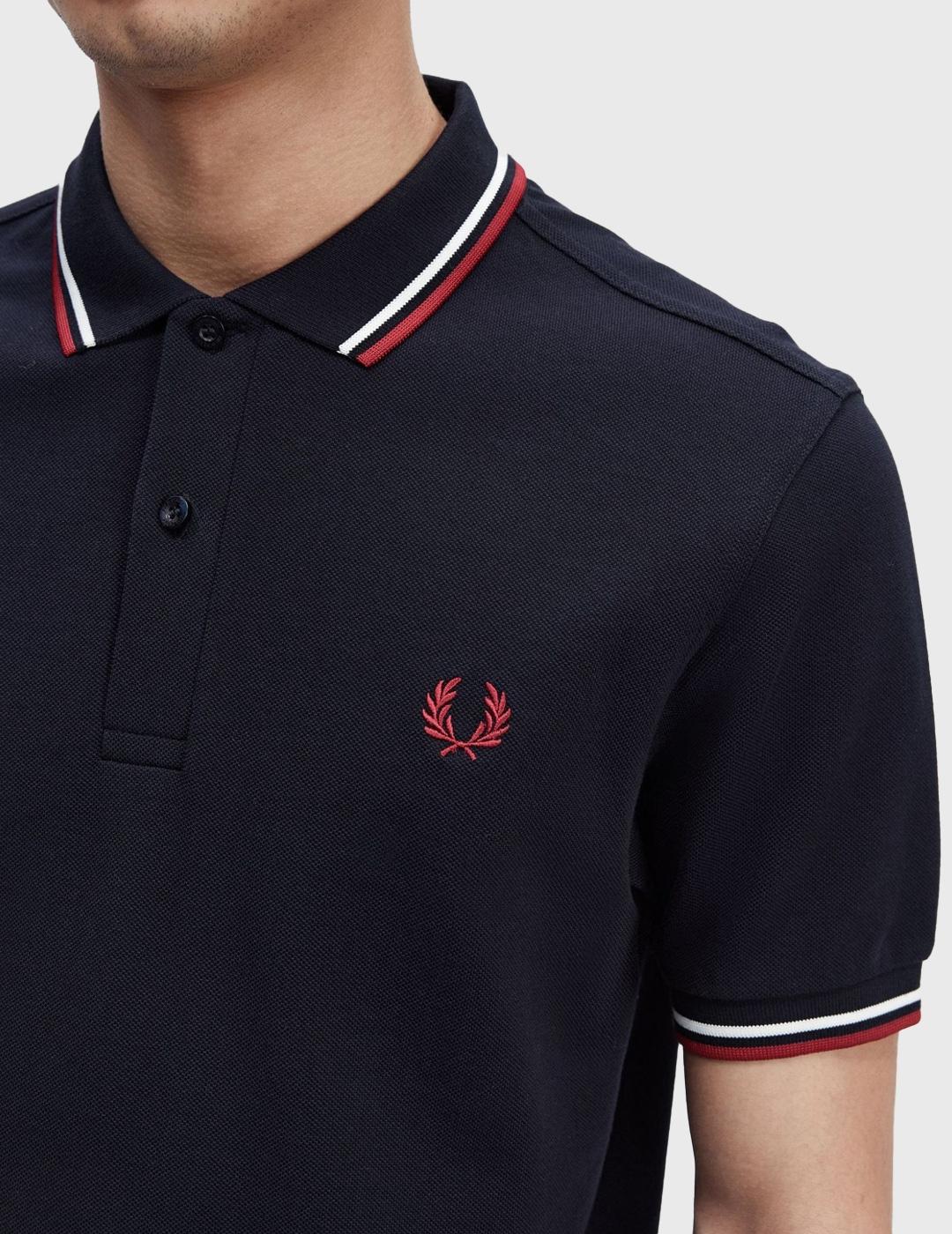 Fred Perry Twin Tipped Shirt marino para hombre
