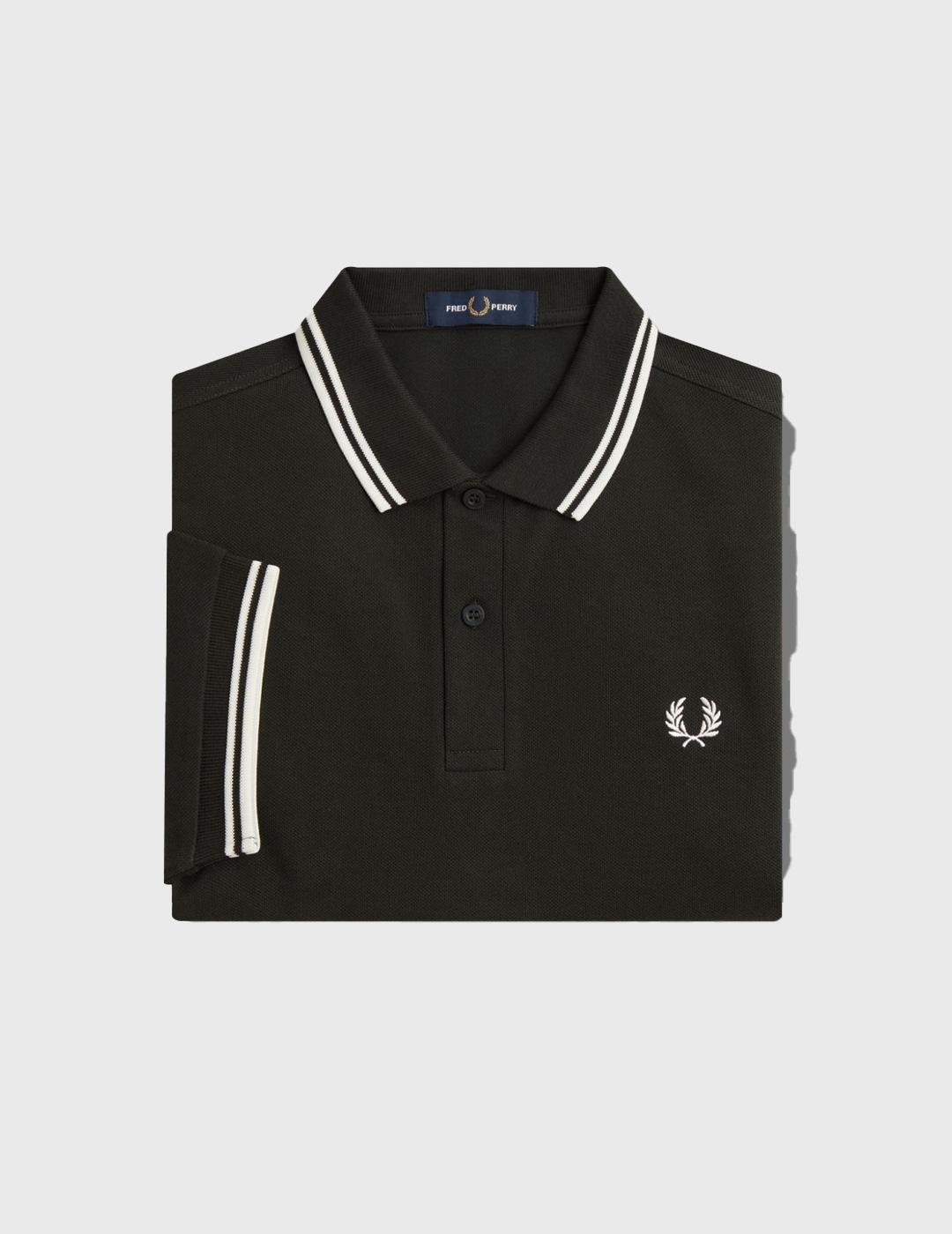 Fred Perry Twin Tipped Polo negro para hombre